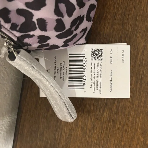 Kate Spade Lavender and Black Leopard Cosmetic Bag - Picture 2 of 10